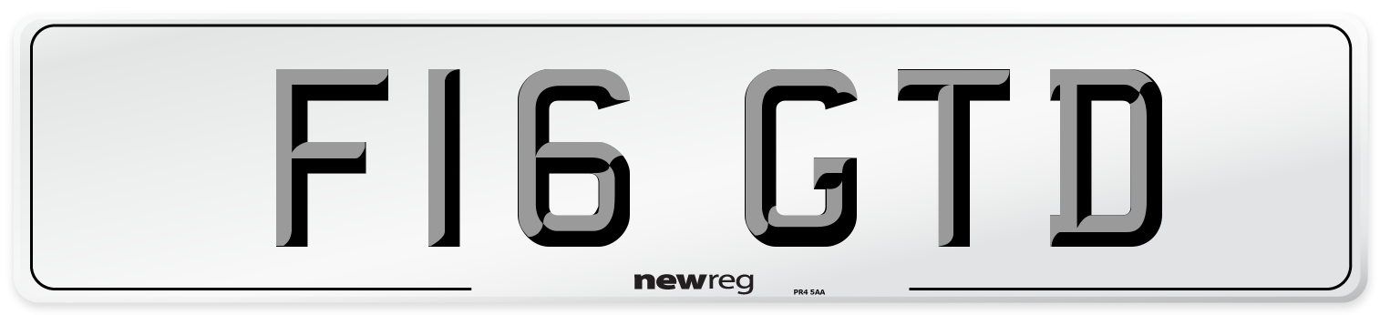 F16 GTD Number Plate from New Reg